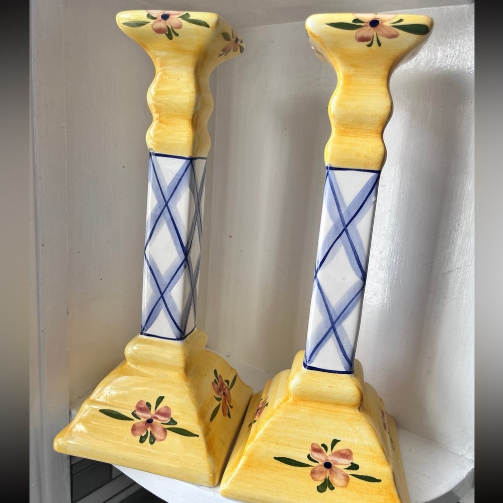 Andrea by Sadek Jay Willfred Yellow Candle Holders